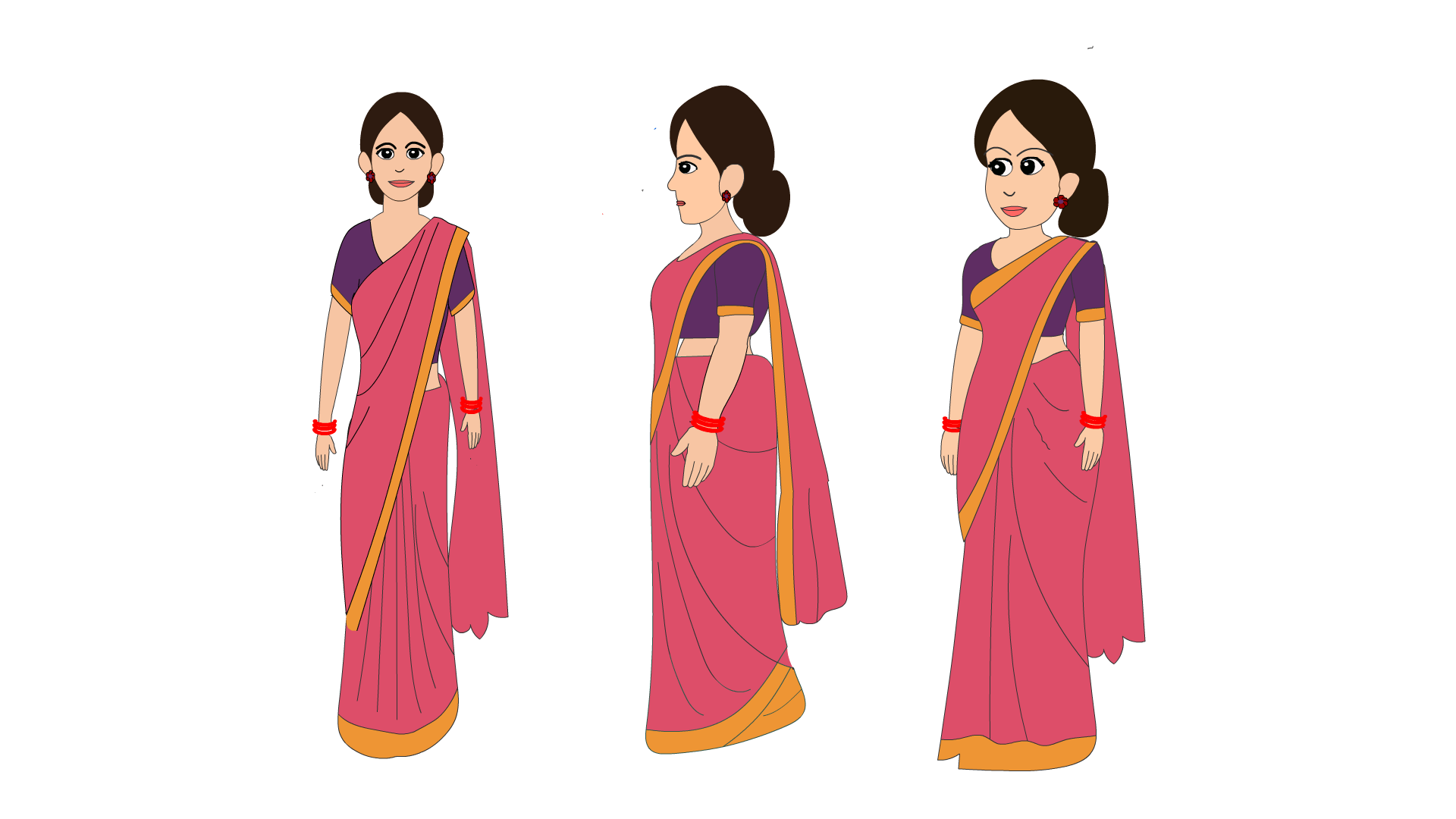 Female Cartoon Character Sheet